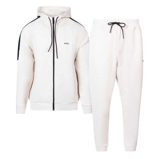 Mens Light Beige Green Tracksuit Set