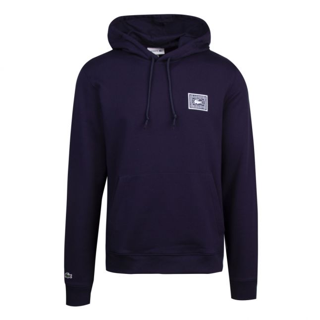 Mens Navy Blue Oversized Logo Hoodie