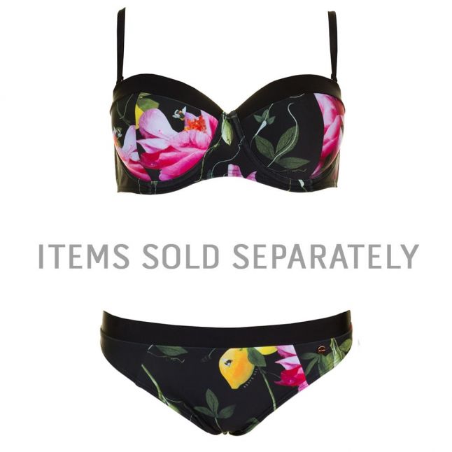 Womens Black Camilay Citrus Bloom Bikini Top