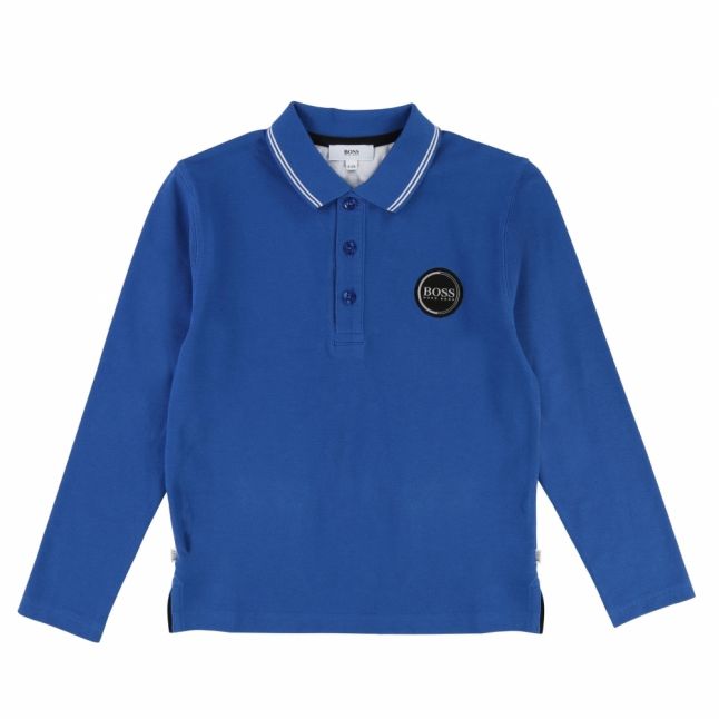 Toddler Royal Blue Tipped Logo L/s Polo Shirt