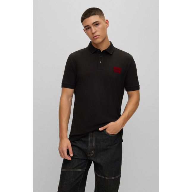 Mens Black Dereso_V Velvet S/s Polo