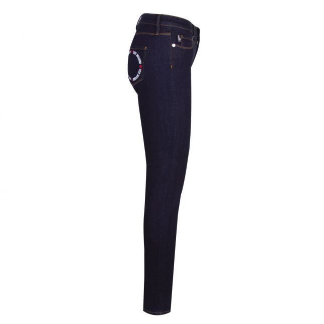 Womens Dark Blue Circle Skinny Jeans