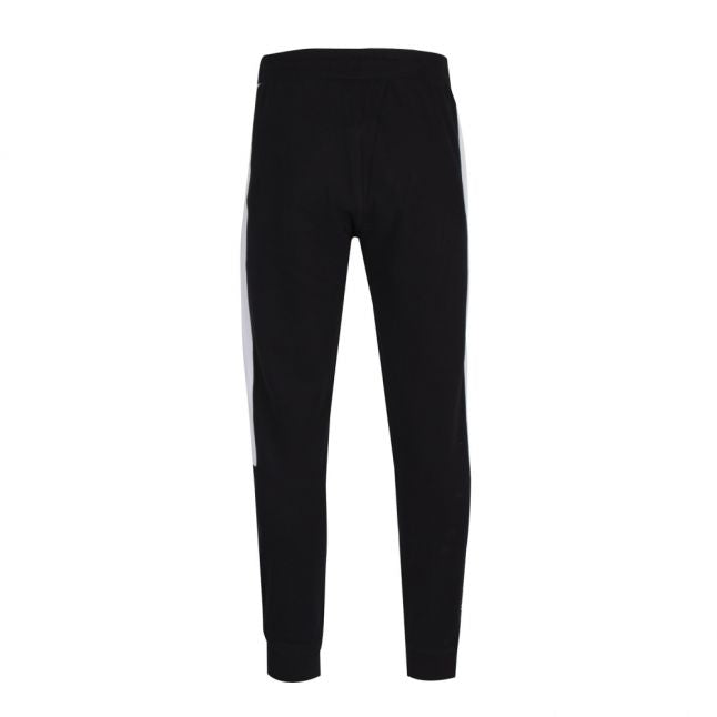 Mens Black Logo Stripe Sweat Pants