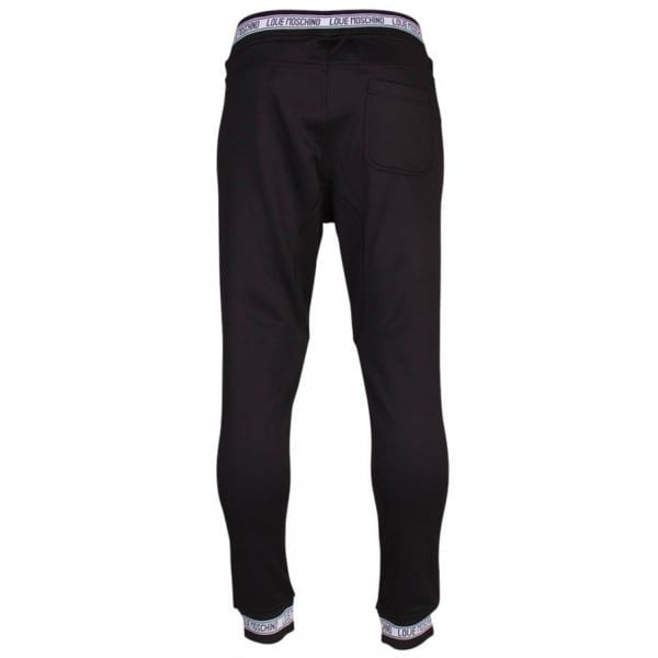 Mens Black Logo Tape Sweat Pants