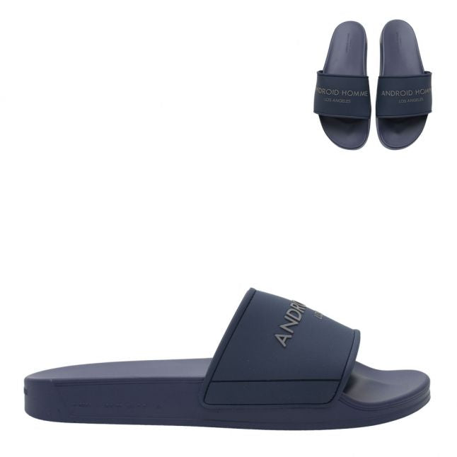 Mens Navy Logo Slides