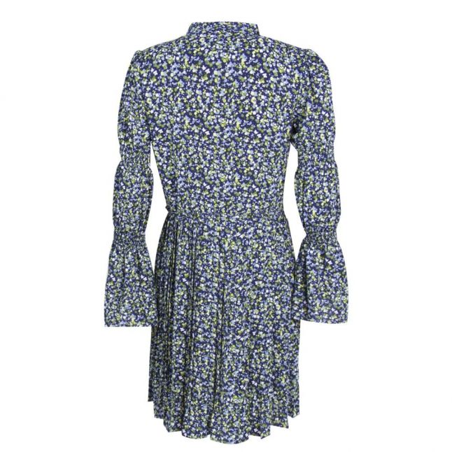 Womens Green/Navy Tiny Wildflowers Shirt Dress