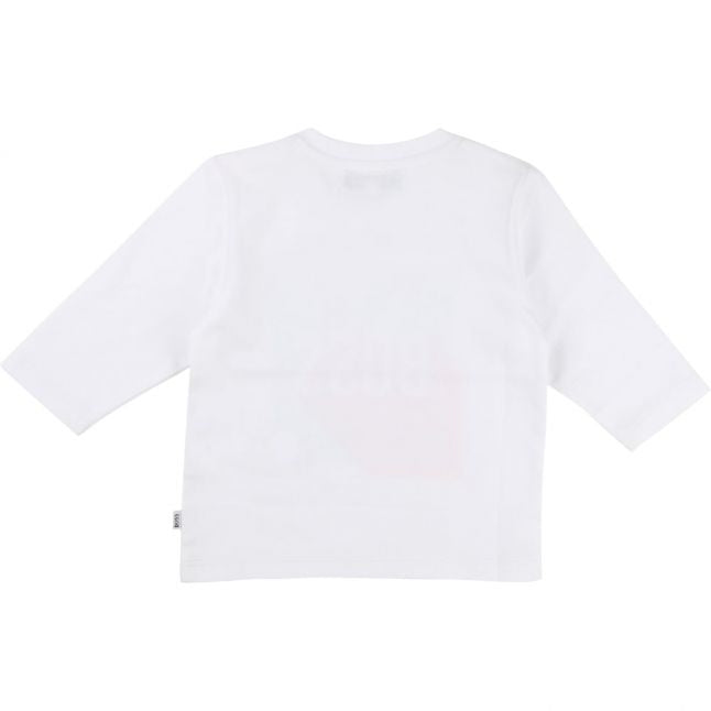 Baby White Chest Logo L/s T Shirt