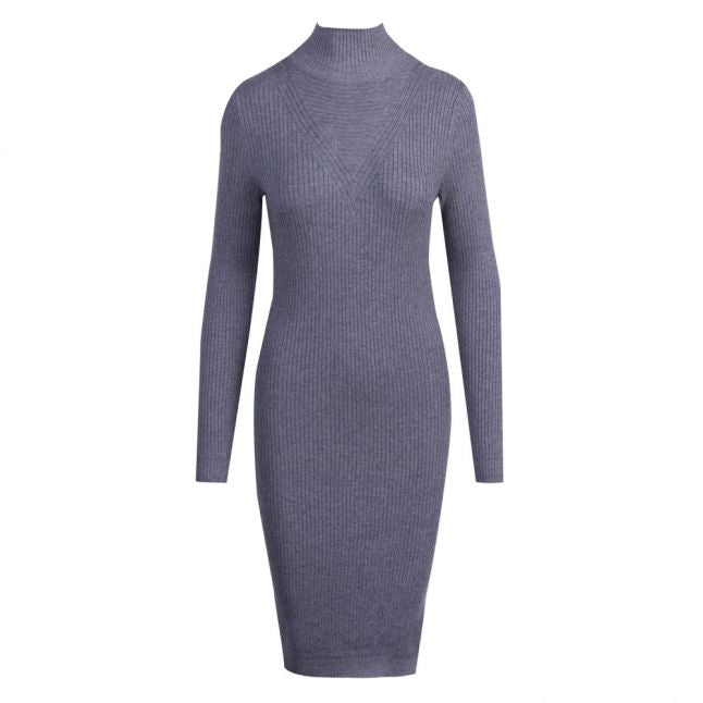 Womens China Blue Viandena Knitted Midi Dress