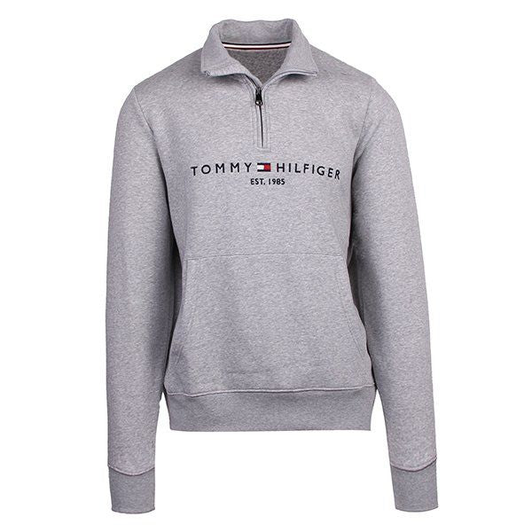 Mens Grey Heather Logo Half Zip Sweatshirt