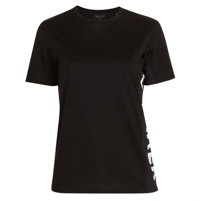 Womens Black Abbee Slogan S/s T Shirt