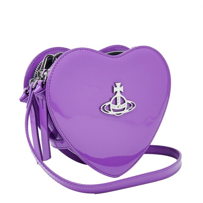 Womens Purple Louise Patent Heart Crossbody