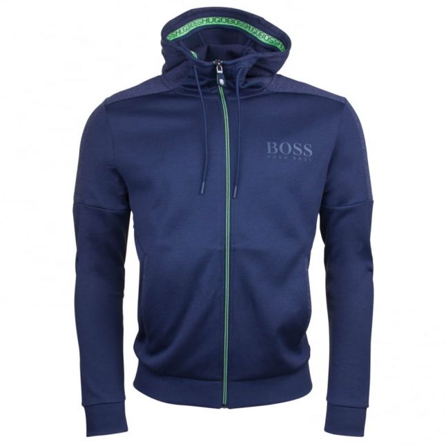 Athleisure Mens Navy Saggy Hooded Zip Sweat Top