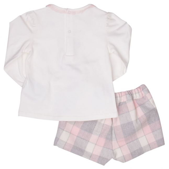 Baby Grey Plaid Shorts Set