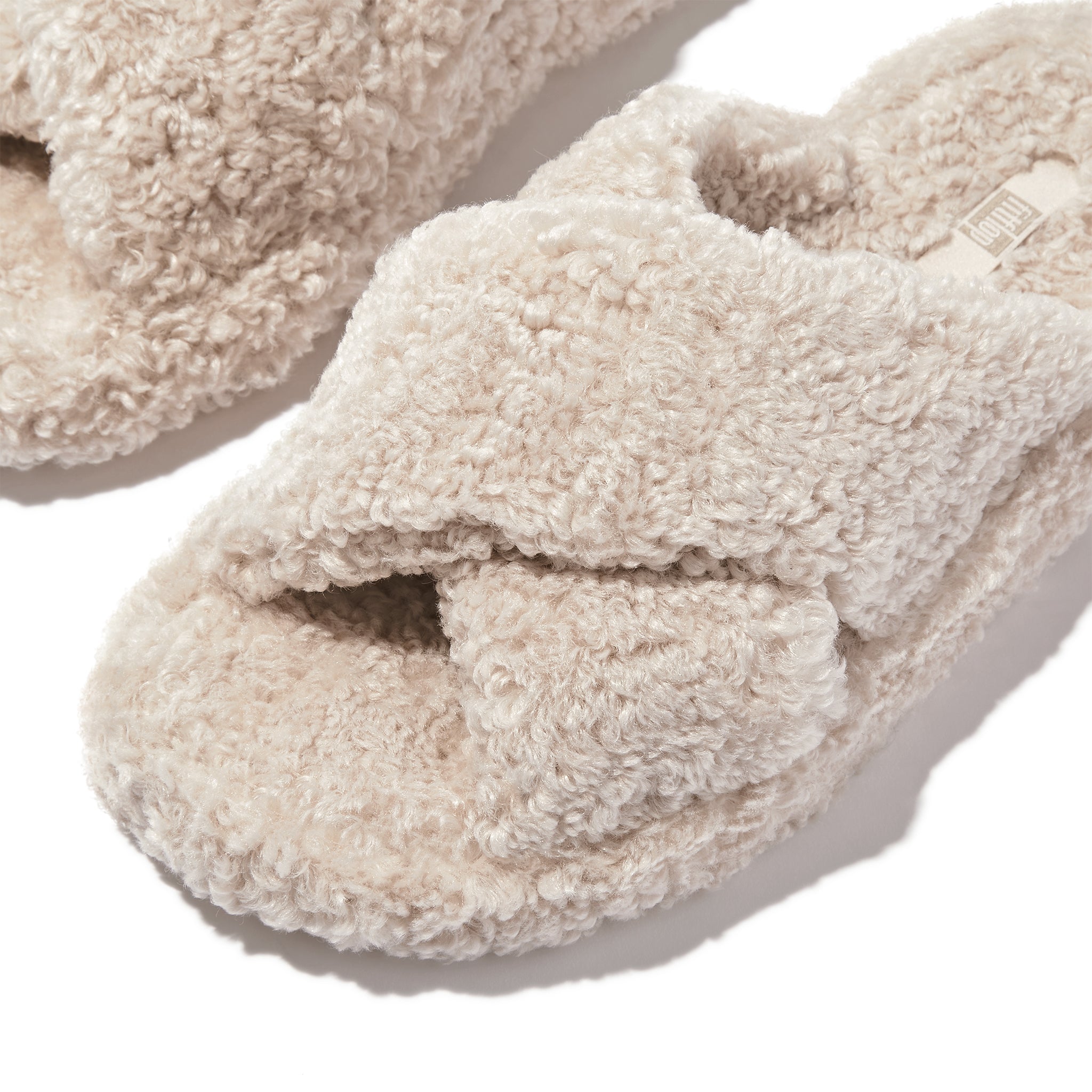 Womens Milk Ice iQushion Teddy Cross Slides