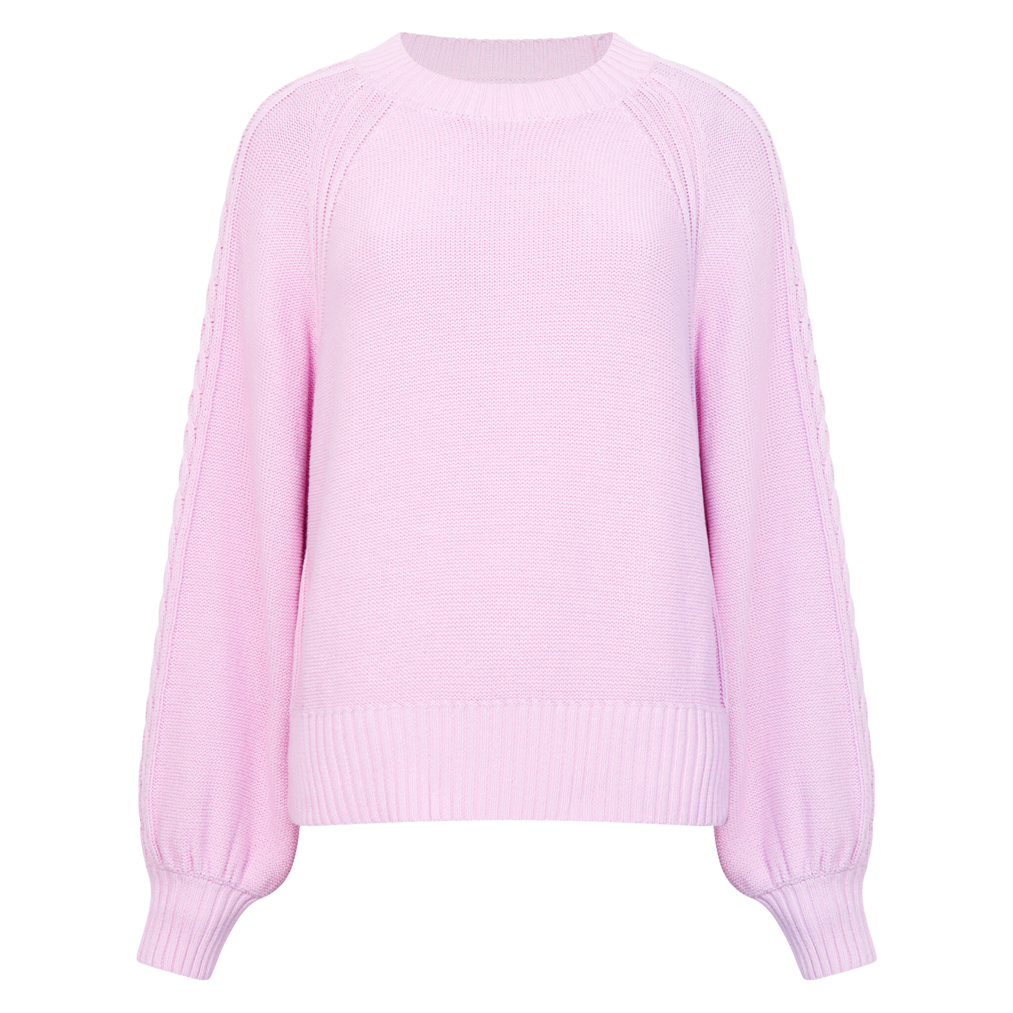 Womens French Connection Bubblegum Pink Lily Cable Sleeve Jumper