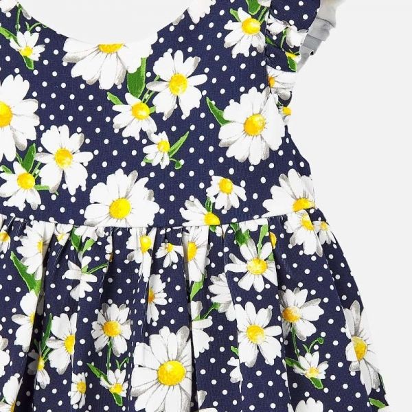 Infant Navy Daisy Printed Dress