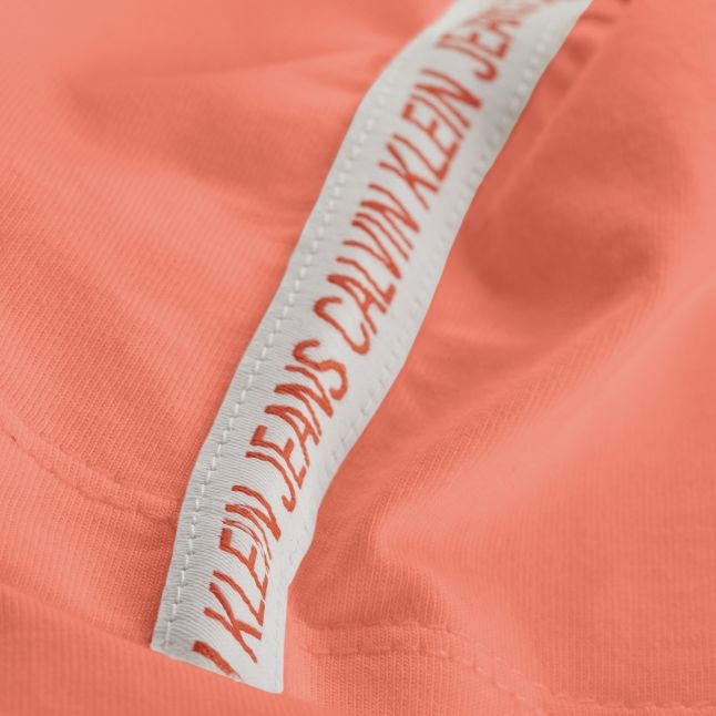 Womens Hot Coral Tape Logo S/s T Shirt