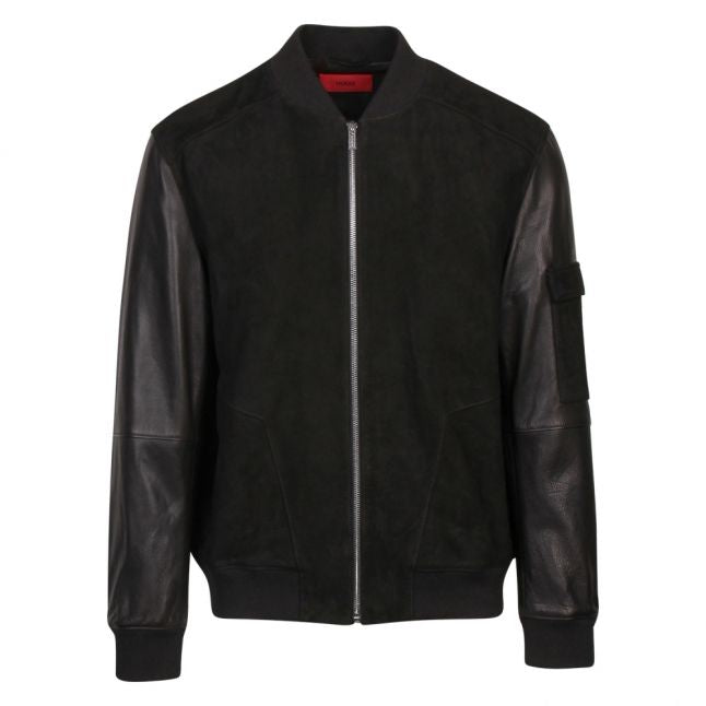 Mens Black Lunis Suede Jacket