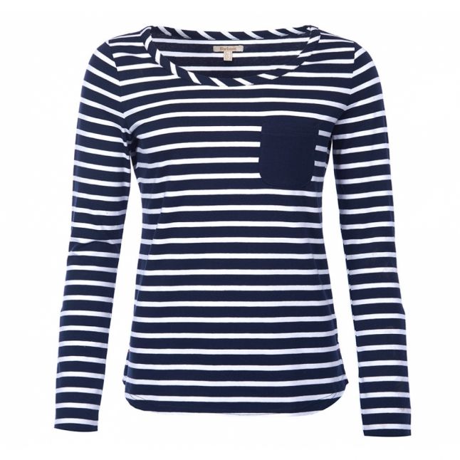 Lifestyle Womens Navy Newquay Stripe L/s T Shirt