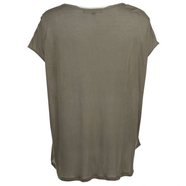 Womens Burnt Olive Classic Crepe Drawstring Top