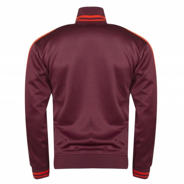 Mens Burgundy S-Roots Zip-Through Sweat Jacket