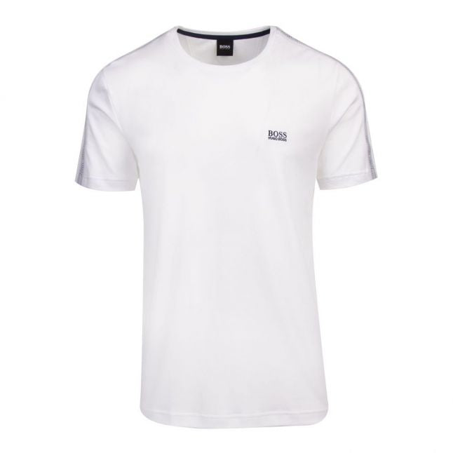 Athleisure Mens White Tee Icon Tape S/s T Shirt