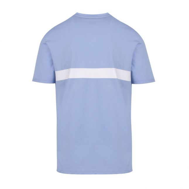 Mens Light Blue Logo Stripe Beach Slim Fit S/s T Shirt