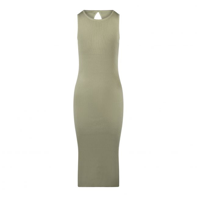 Womens Olive Billie Ribbed Racer Midi Dress