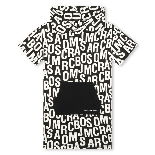 Girls Marc Jacobs Black Logo Print Hoodie Dress