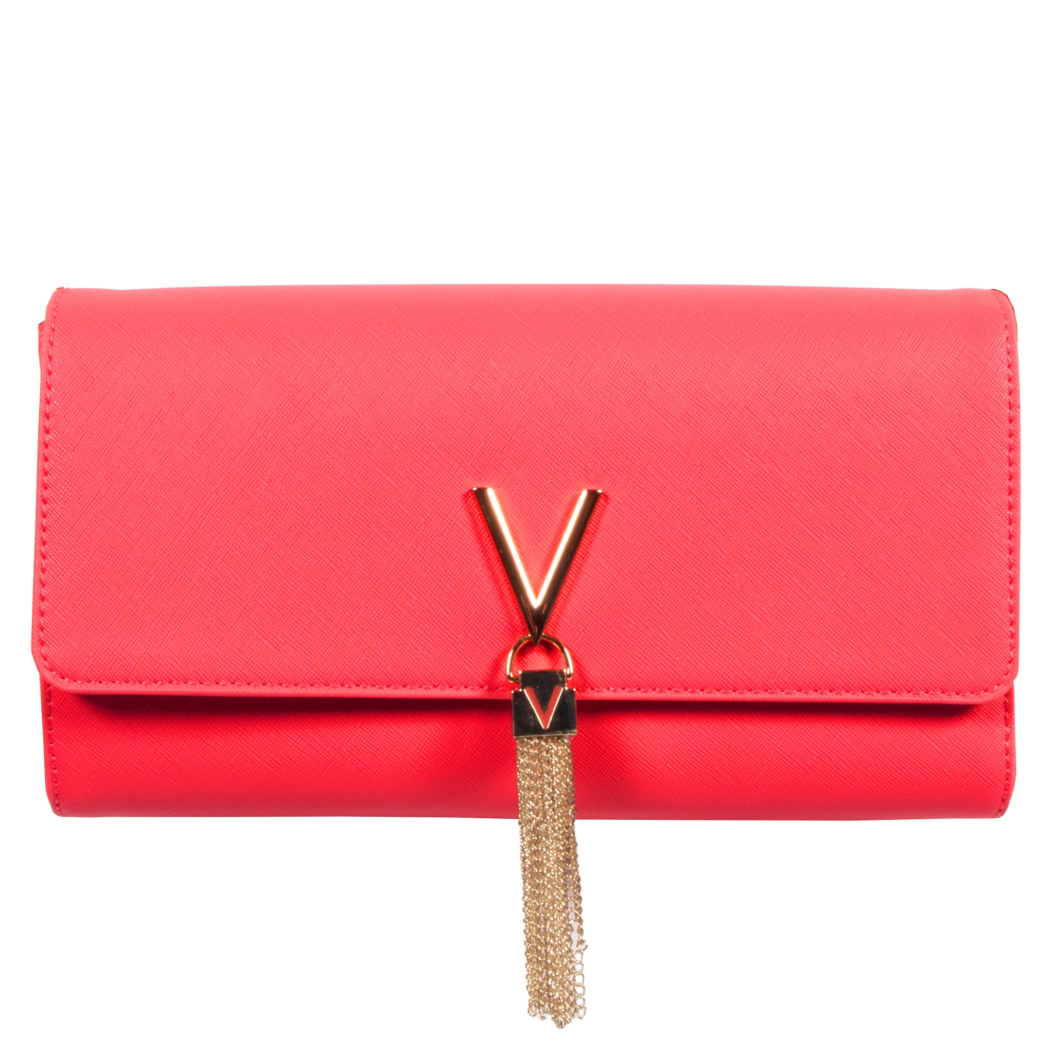 Womens Valentino Coral Divina SA Tassel Clutch