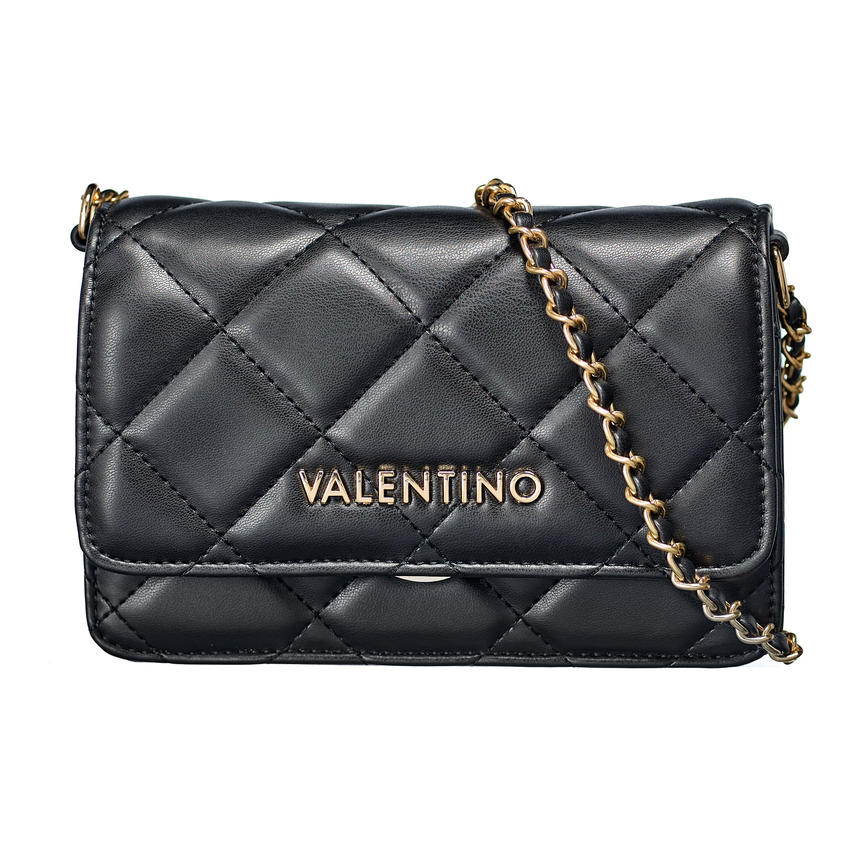 Womens	Valentino Black Ocarina Flap Xbody Bag