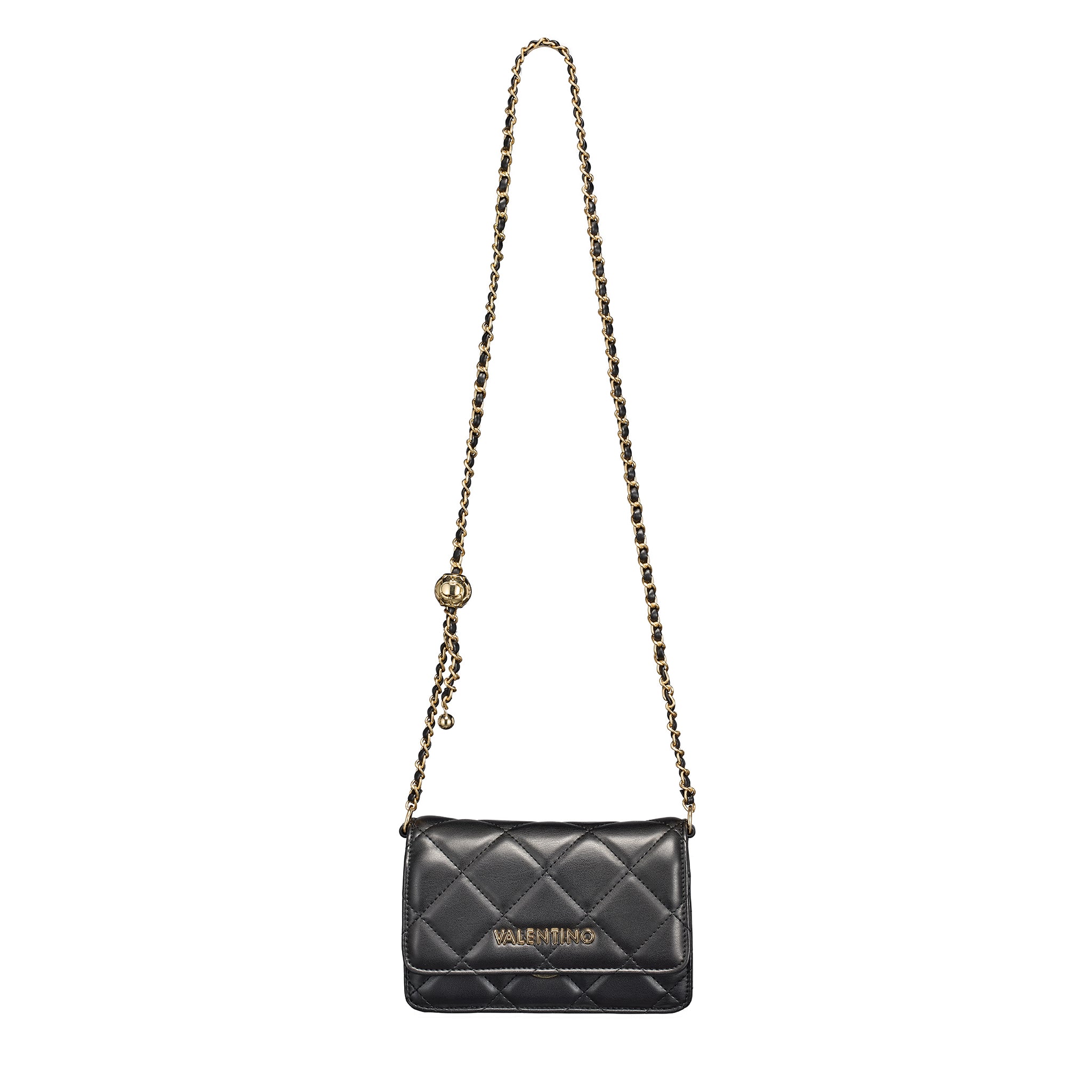 Womens	Valentino Black Ocarina Flap Xbody Bag