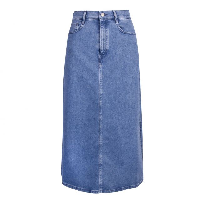 Womens Medium Blue Denim A-Line Skirt