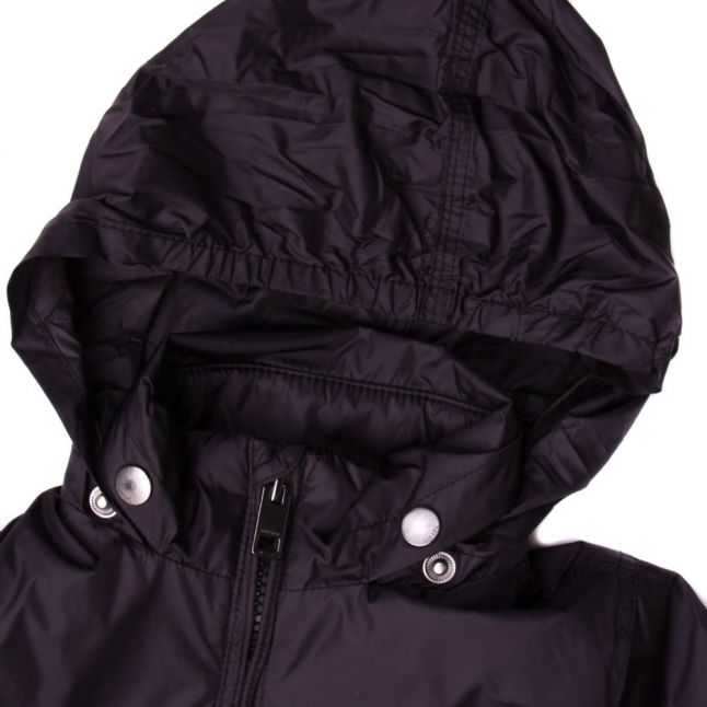 Boys Black Branded Nylon Jacket