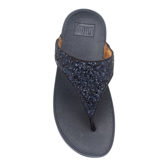 Womens Midnight Navy Lulu Glitter Toe Post Sandals