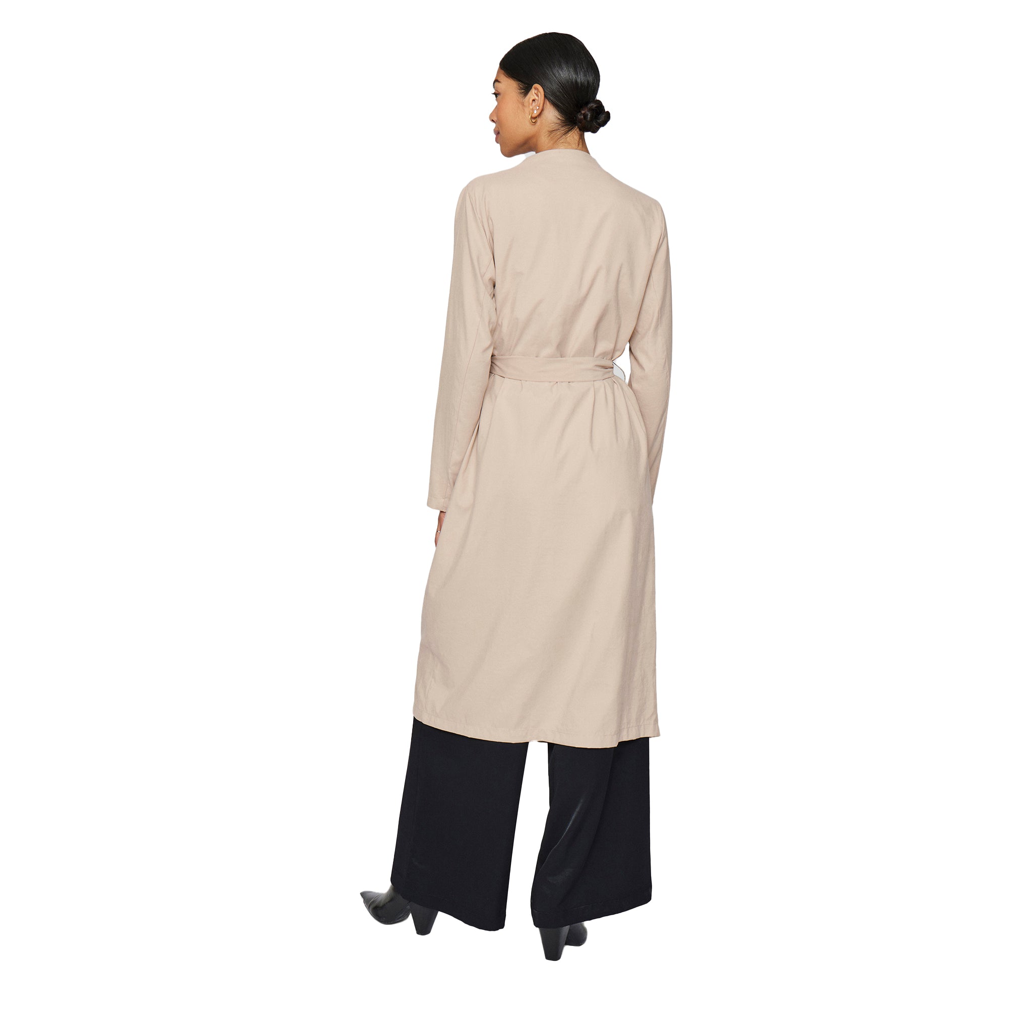 Womens Vila Feather Grey Vilanni Long Trenchcoat