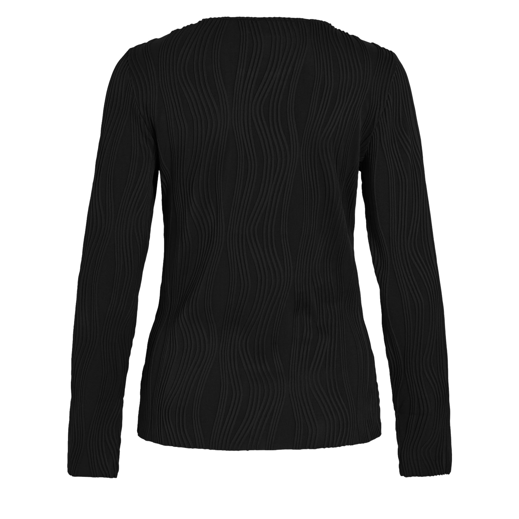 Womens Vila Black Vinira Textured L/s Top