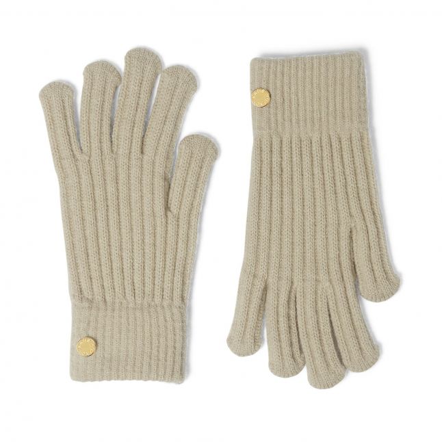 Womens Light Sand Knitted Gloves