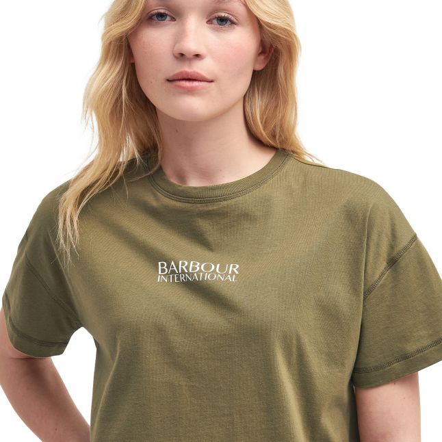 Womens Barbour International Golden Khaki Sofia S/s T Shirt