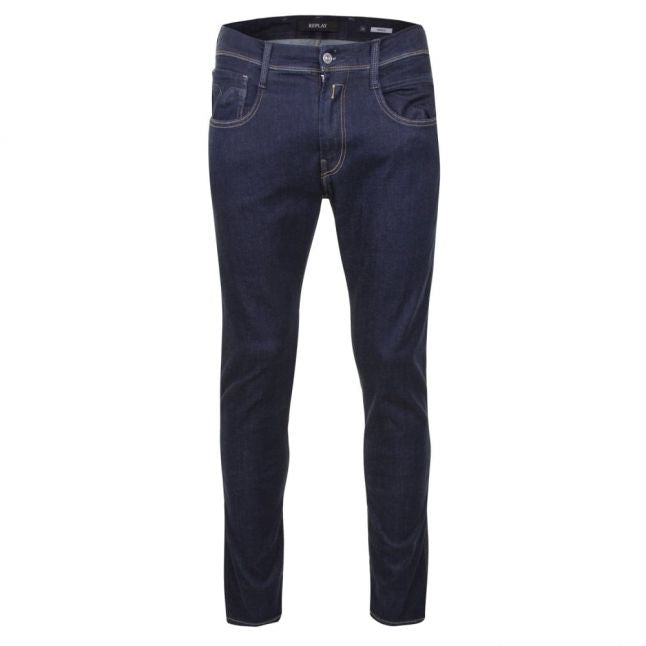 Mens Dark Blue Wash Anbass Hyperflex Slim Fit Jeans