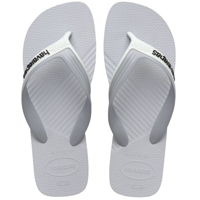 Mens White/Ice Grey Dual Flip Flops