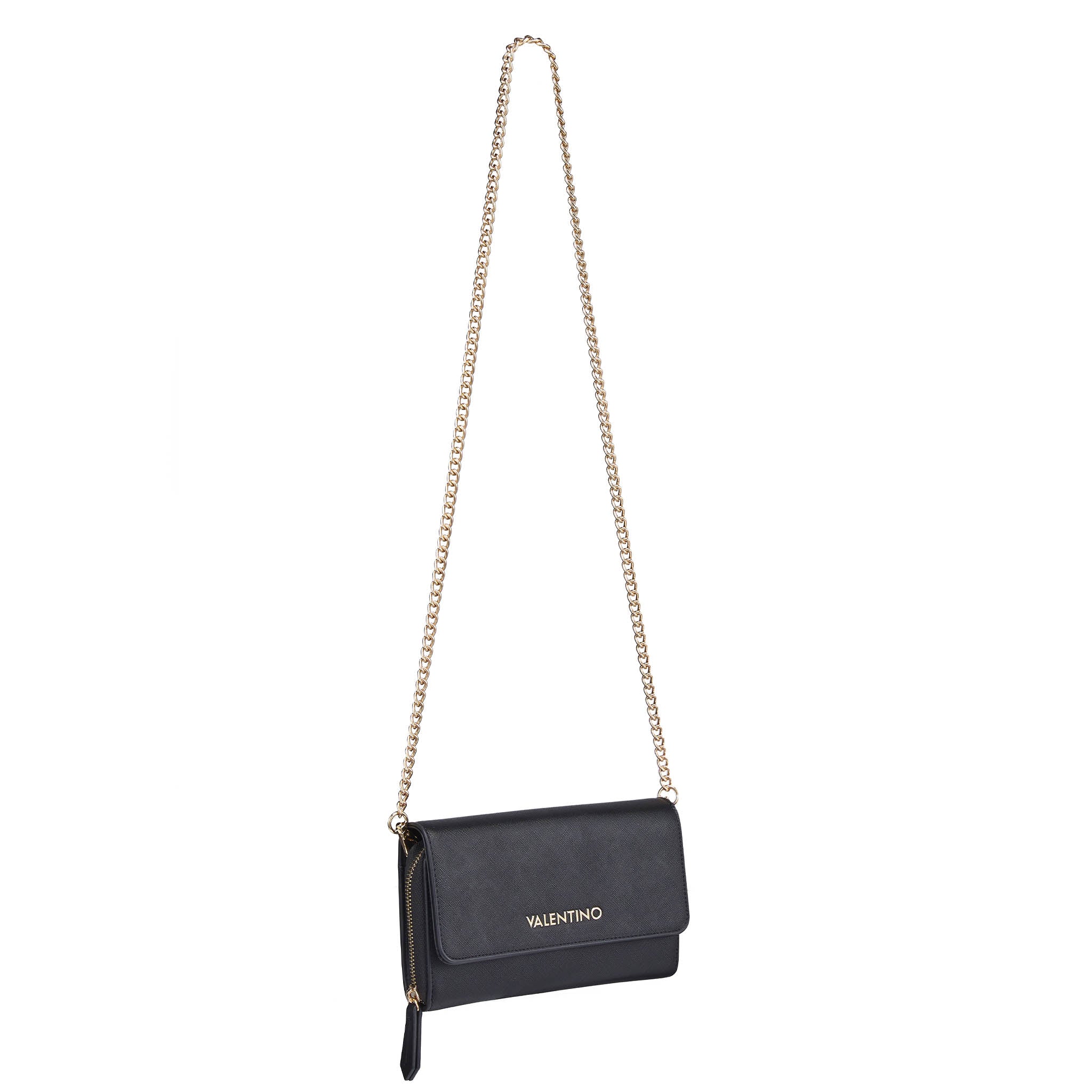 Womens Valentino Black Zero RE Purse with Chain