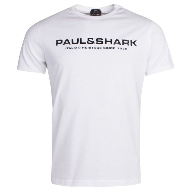 Paul & Shark Mens White Chest Logo SF S/s T Shirt