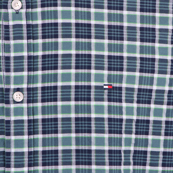 Mens Tommy Hilfiger Frosted Green/Multi Oxford Check Shirt