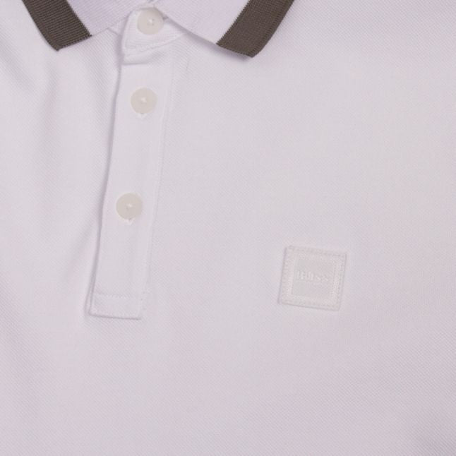 Casual Mens White Ptrans Tipped S/s Polo Shirt