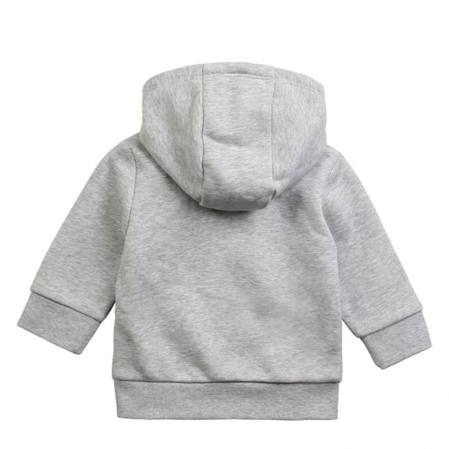 Toddler Grey Marl Branded Hooded Zip Through Sweat Top