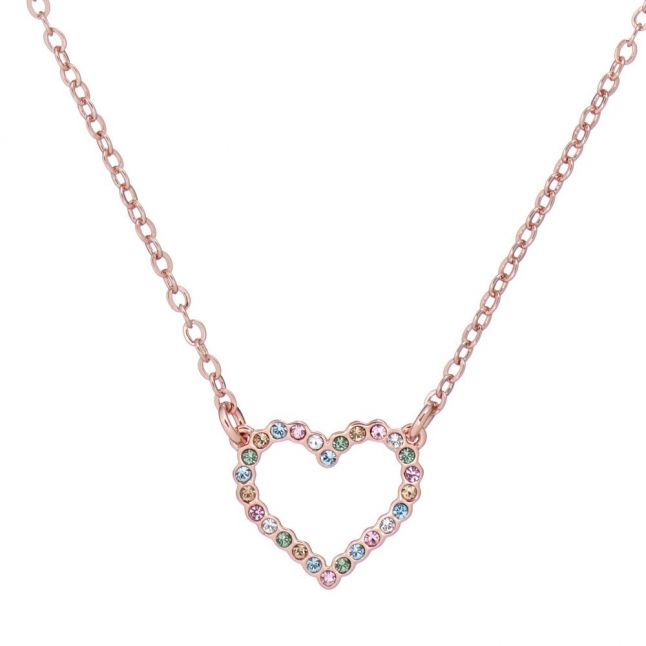 Womens Rose Gold/Pastel Lendra Crystal Heart Pendant Necklace