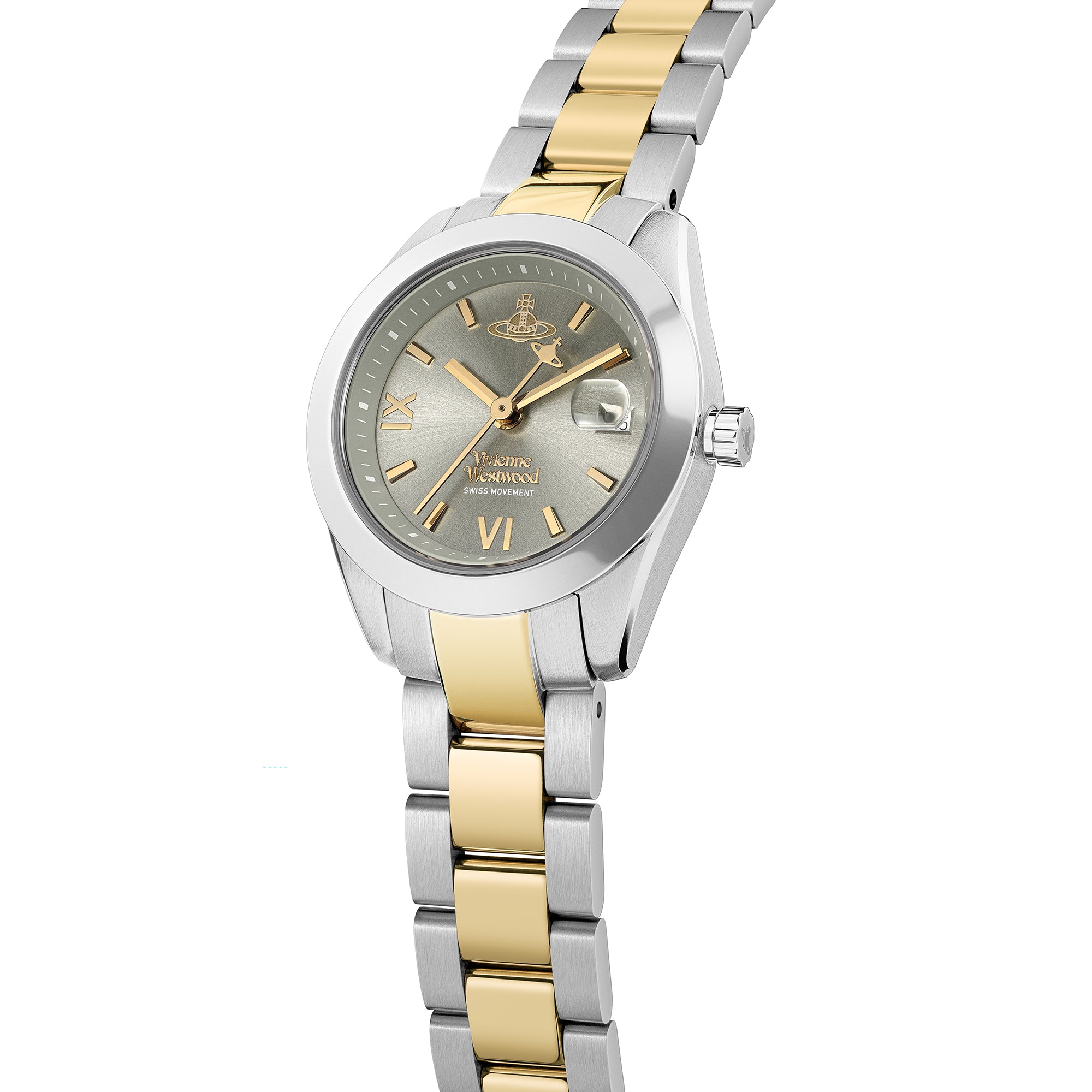 Womens	Vivienne Westwood Silver/Gold/Grey Fenchurch Bracelet Watch