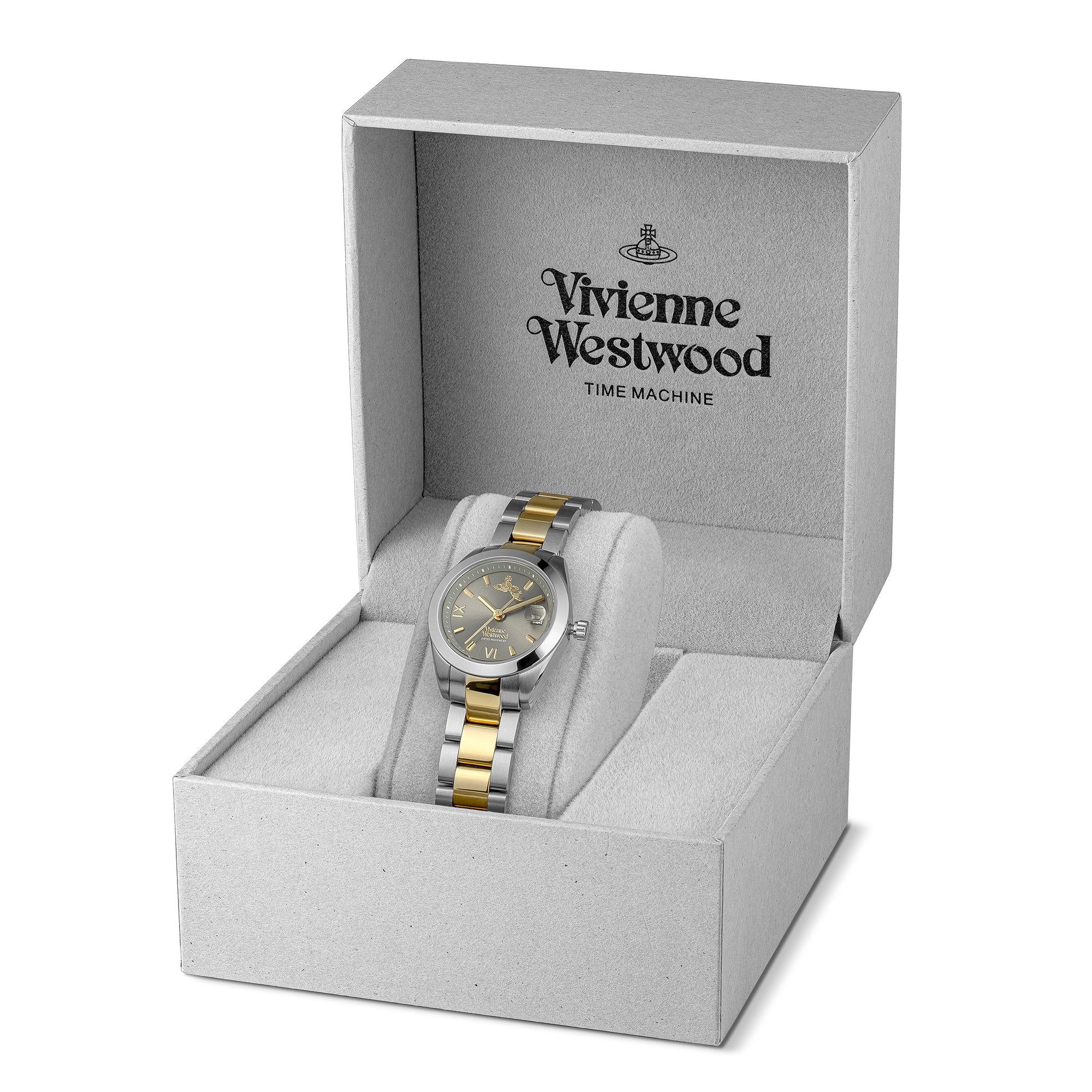 Womens	Vivienne Westwood Silver/Gold/Grey Fenchurch Bracelet Watch