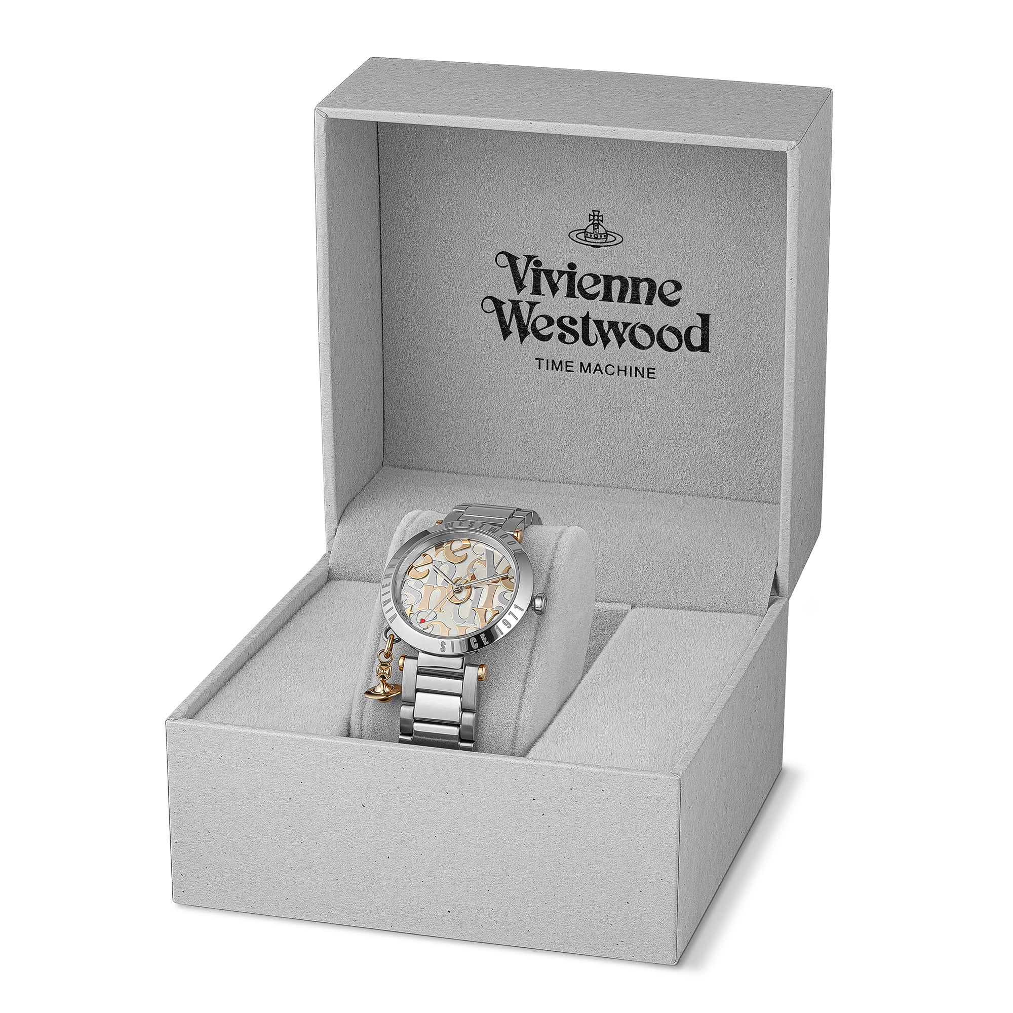 Womens	Vivienne Westwood Silver Orb Logomania Bracelet Watch